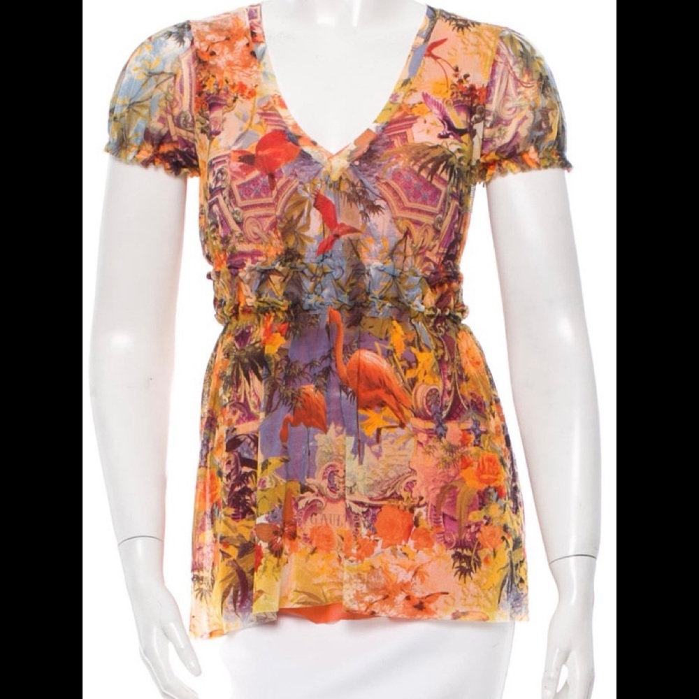 Vintage Jean Paul Gaultier Soleil Flamingo Top